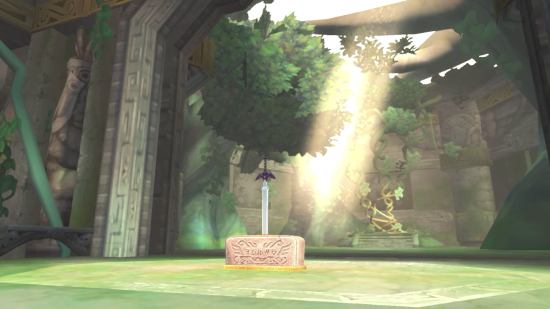 File:Master Sword Pedestal Temple of Hylia - SSHD prerelease screenshot.png