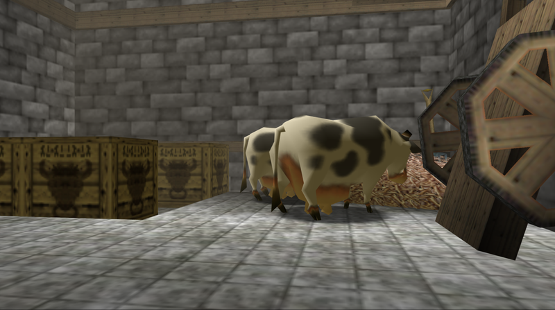 File:Ocarina cows - Lon Lon Ranch silo int - OOT64.png