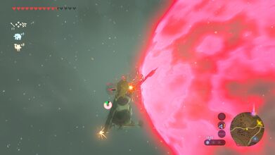 Link shooting a cannon