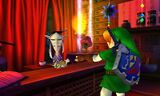 Link gives the Odd Mushroom to the old hag in Ocarina of Time 3D