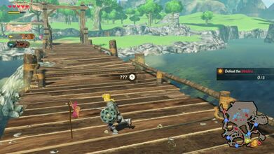 Examine the pinwheel on the bridge leading to the southeast of the map.