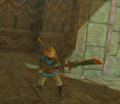 Link wielding a Soldier III Spear