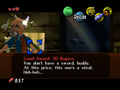 Curiosity Shop selling a "Good Sword" in Majora's Mask (N64)
