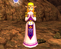 Zelda during the final fight with Ganon in Ocarina of Time 3D