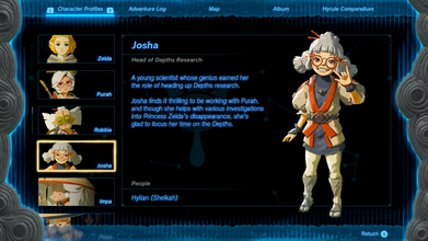 Josha's profile in Tears of the Kingdom