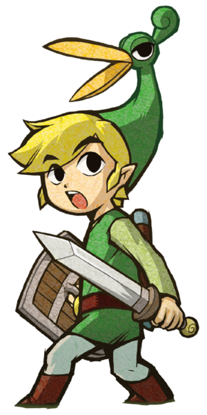 File:Surprised Link and Ezlo - The Minish Cap art.png