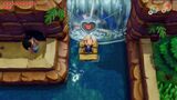 Link on a raft in Link's Awakening (Switch)
