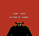 The Adventure of Link Game Over screen