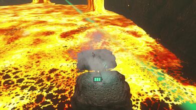 Spray water from the Hydrant on the lava to make platforms