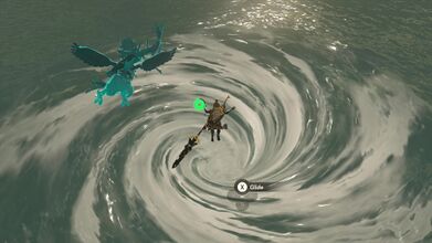 Dive into the whirlpool at the east side of Lake Hylia
