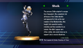 Sheik trophy with text from Super Smash Bros. Brawl: To obtain, complete Classic Mode as Sheik.
