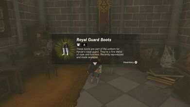Link obtaining the Royal Guard Boots in Tears of the Kingdom