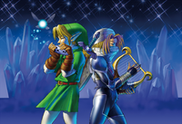 Adult Link and Sheik playing their instruments
