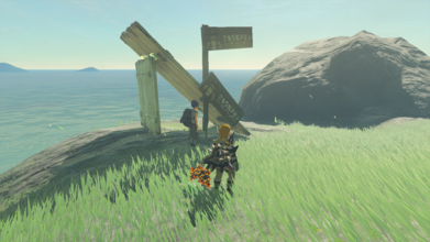 Location - Mapla Point Found on cliffside, at the east side of the Point. Use the nearby Boards to hold up the sign.
