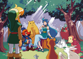 Artwork of Link's first meeting with the characters