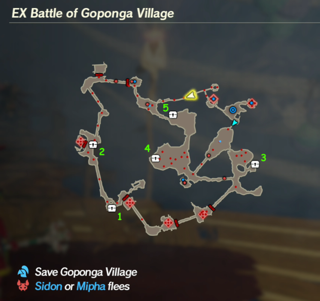 There are 5 treasure chests found in EX Battle of Goponga Village.