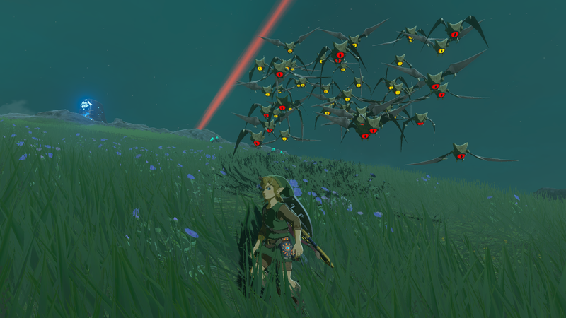 File:Keese Swarm attack Link - BotW.png