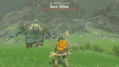 Fighting a Blue Hinox in Tears of the Kingdom