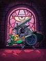 Link fighting a Black Knight at Dark Hyrule Castle