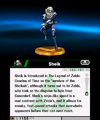 Sheik trophy from Super Smash Bros. for Nintendo 3DS