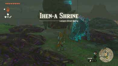 Link arriving at the Ihen-a Shrine