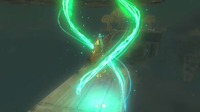 Use Ascend to climb up to get to the shrine
