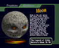 Moon trophy from Super Smash Bros. Melee, with text