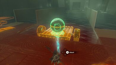 Attach the orb to the center of the wooden platform
