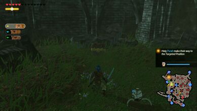 Ancient Battle Axe++Within the ruins west of the outpost with the third Hylian Captain in need of aid.