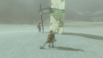 Location - North Tabantha Snowfield At the southeast end of the snowfield. Use the nearby boards to hold up the sign.