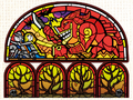 Stained Glass: Moblin, Octorok, and Keese Attacking