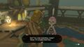 Link talking to Molli in Tears of the Kingdom
