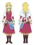 Design of the final Zelda in her goddess cosplay outfit, with sailcloth
