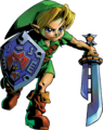 Link with Razor Sword and Hero's Shield from Majora's Mask (N64)