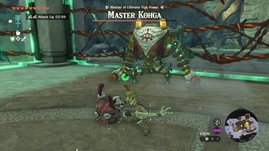 Strike Master Kohga when he falls down to the ground.