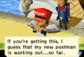 Postman reading the Postmaster's letter to Link in Phantom Hourglass