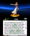 Zelda trophy from Super Smash Bros. for Nintendo 3DS