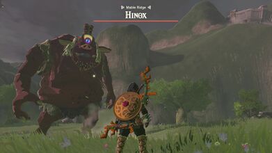Fighting a Hinox in Tears of the Kingdom