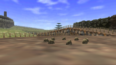 A circle of stones is in western Hyrule Field, near the entrance to Gerudo Valley.