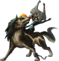 Key art of Midna riding Wolf Link created for Twilight Princess HD