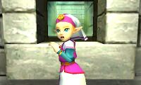 Surprising Princess Zelda in Ocarina of Time 3D.