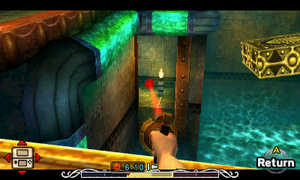 Stray Fairy #10 - In the waterwheel room at the northeast corner of the temple. Hookshot to the torch that is at the southeast corner of the room to find the fairy.
