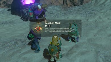 Speak with Koltin again to get the Bokoblin Mask
