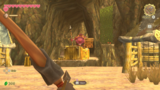 Link prepares to shoot a Moblin with his basic Bow at Eldin Volcano.