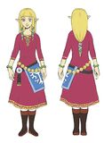 Design of the final Zelda in her goddess cosplay outfit, without sailcloth
