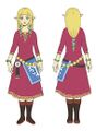 Design of the final Zelda in her goddess cosplay outfit, without sailcloth