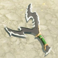 Breath of the Wild Hyrule Compendium picture of a Lizal Forked Boomerang.