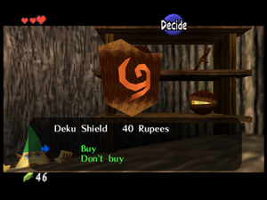 Buying the Deku Shield in Ocarina of Time