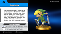 Toon Link trophy from Super Smash Bros. for Wii U, with EU/AUS text