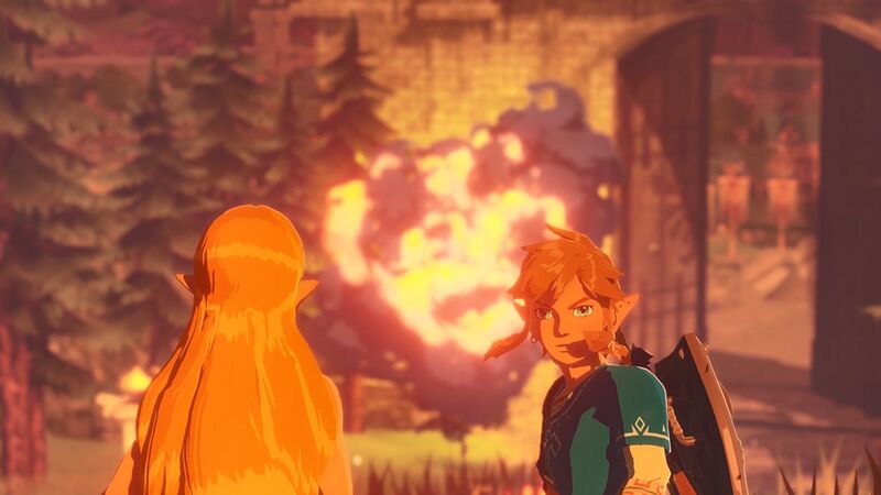 File:Link and Zelda firebomb - HWAoC prerelease screenshot.jpg